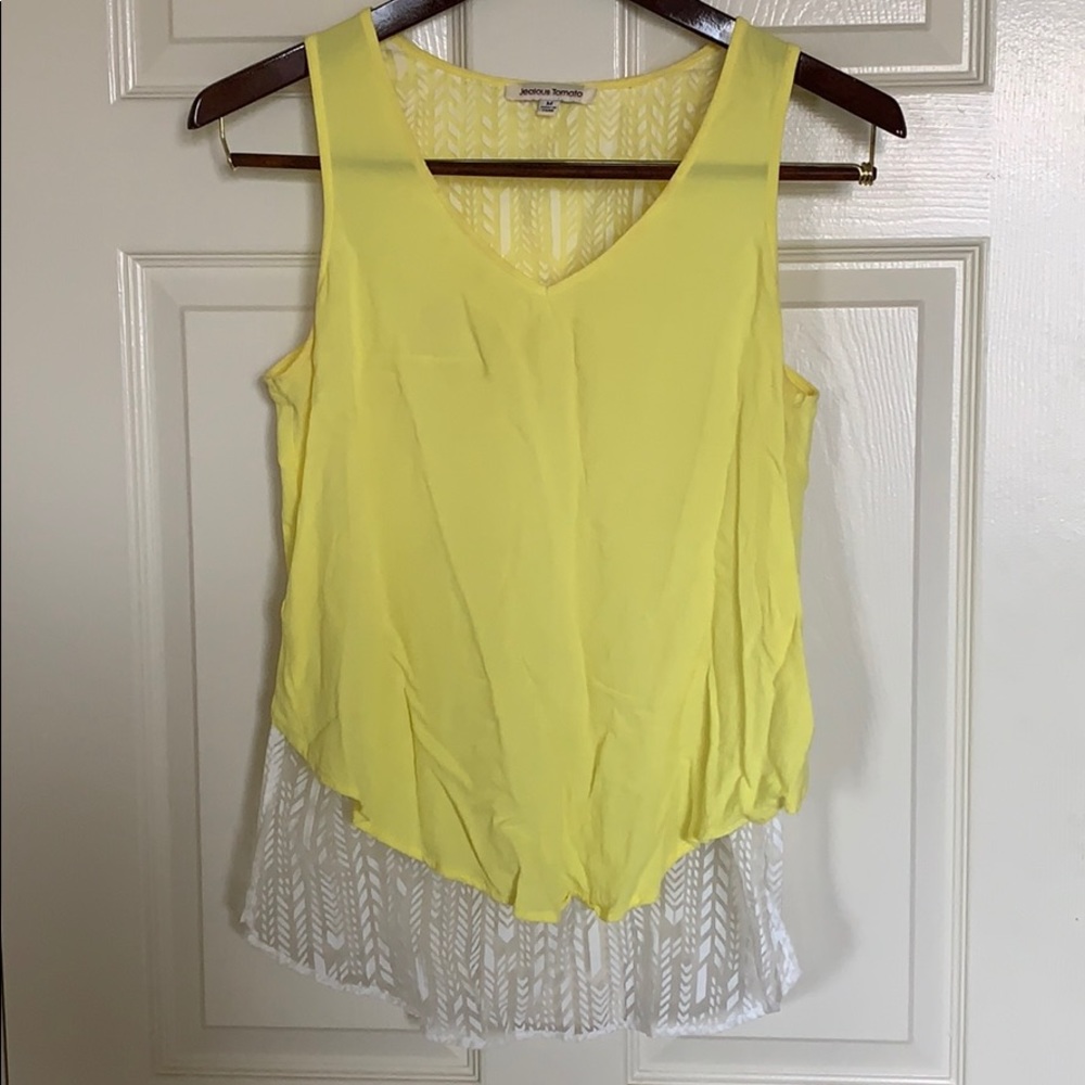 Yellow sleeveless top